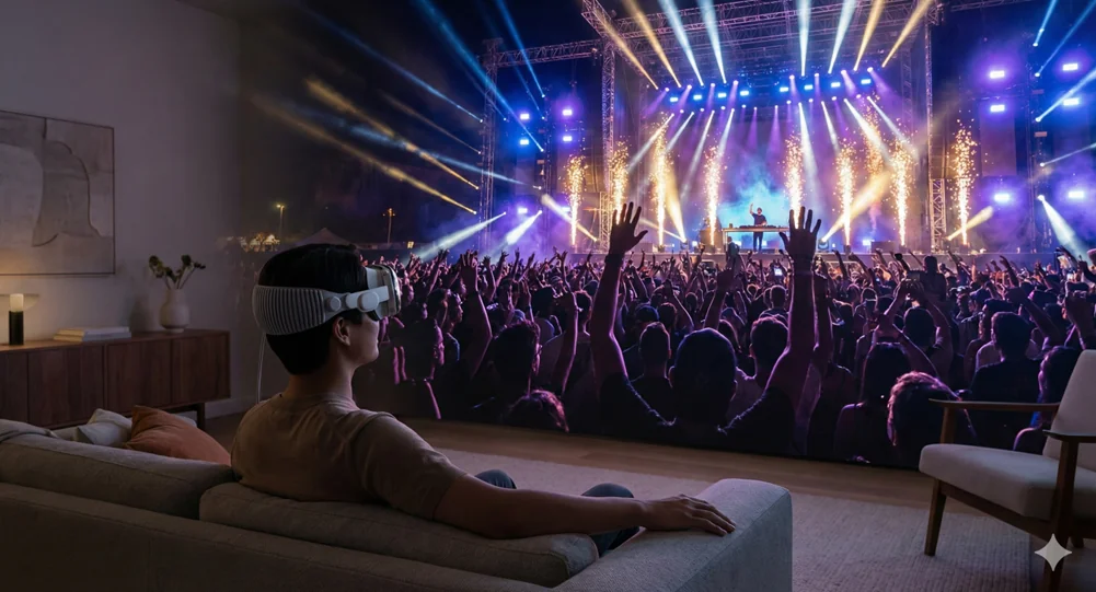 The three VPORT playback modes on Apple Vision Pro — Window, Spatial, and Immersive