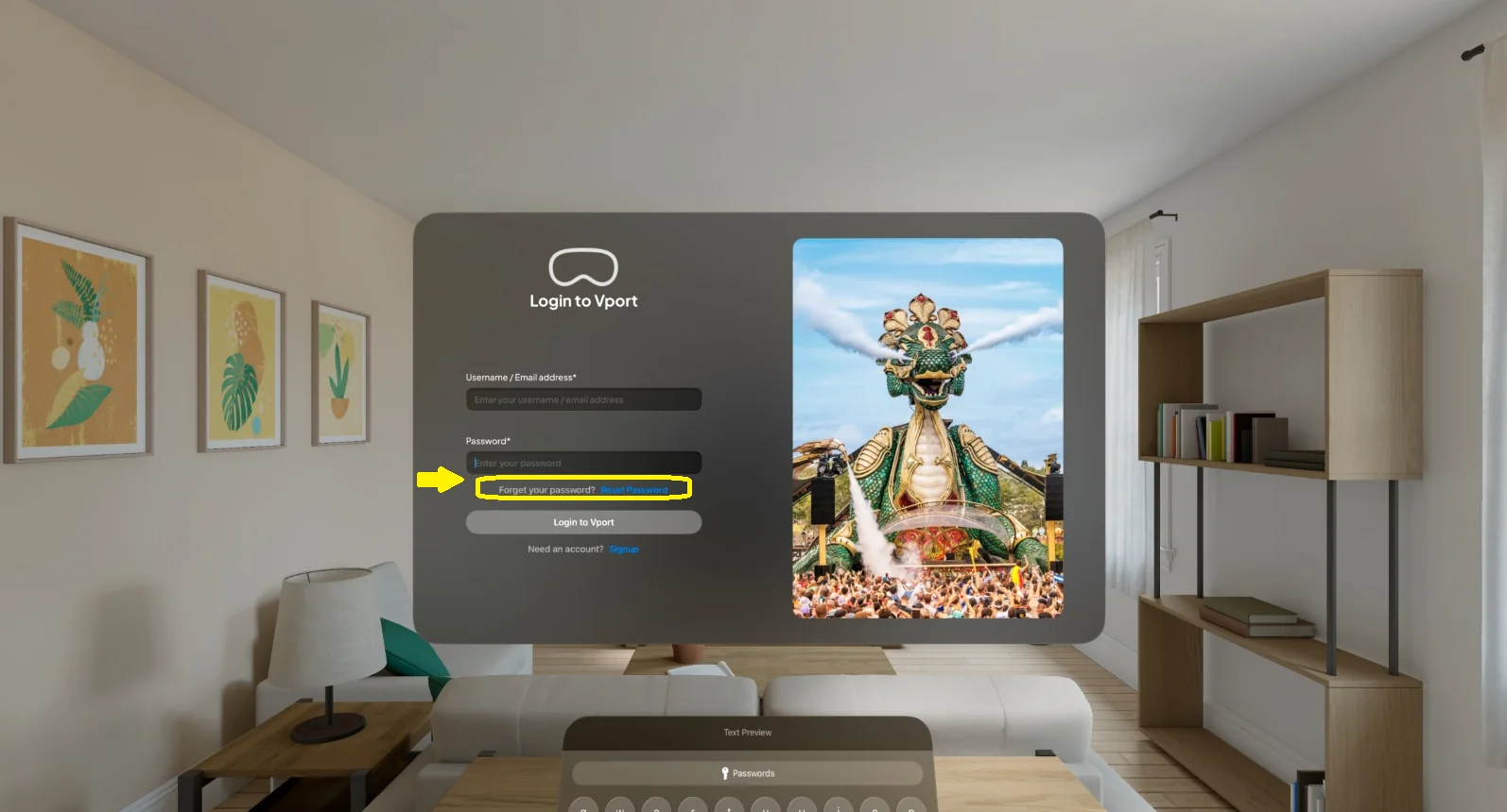 Vision Pro forgot password