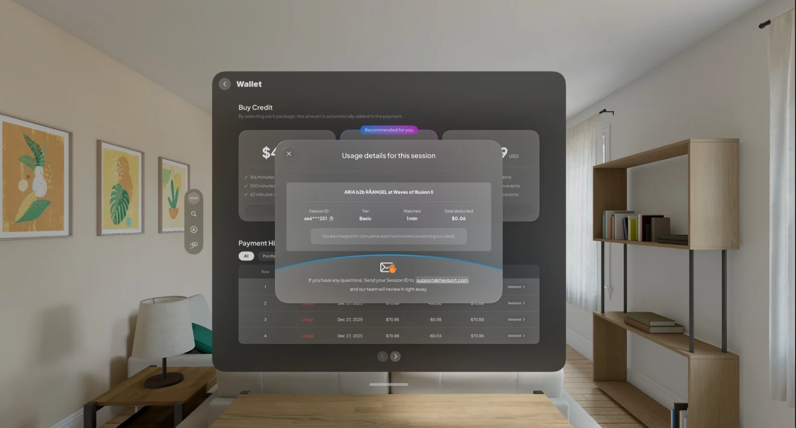 Apple Vision Pro usage details