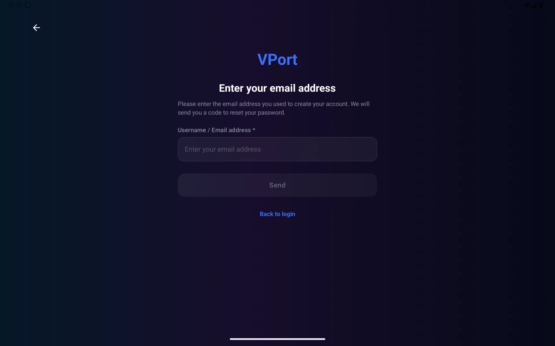 VPORT password reset on Meta Quest