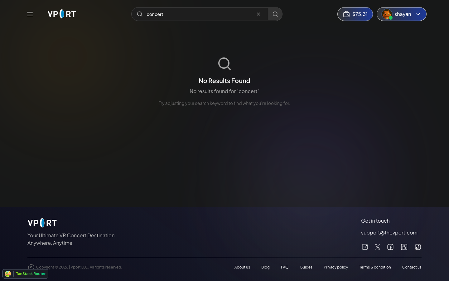 VPORT search