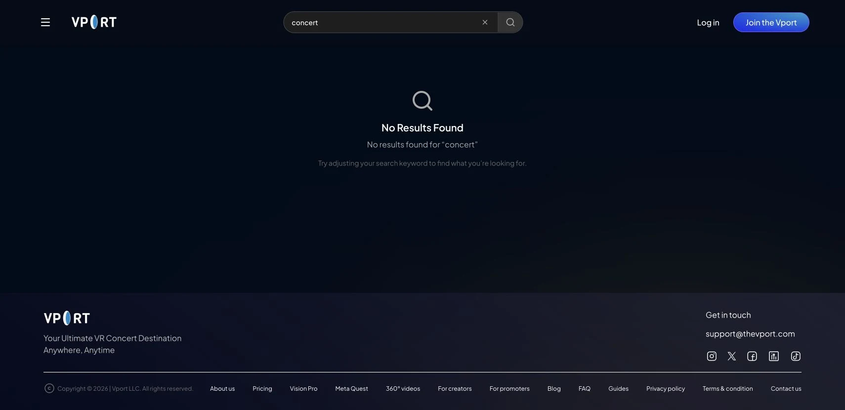VPORT search